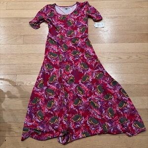 NWT LULAROE Size 2XL Ana Maxi Dress Tropical Floral Vacation C35